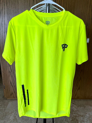 Playera Raza Padelera Amarillo Fosfo con logo Negro