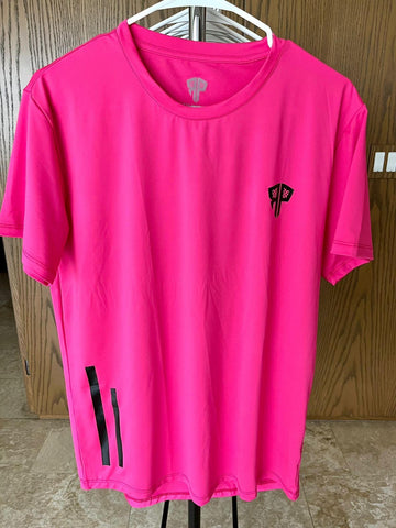 Playera Raza Padelera Rosa con logo Negro