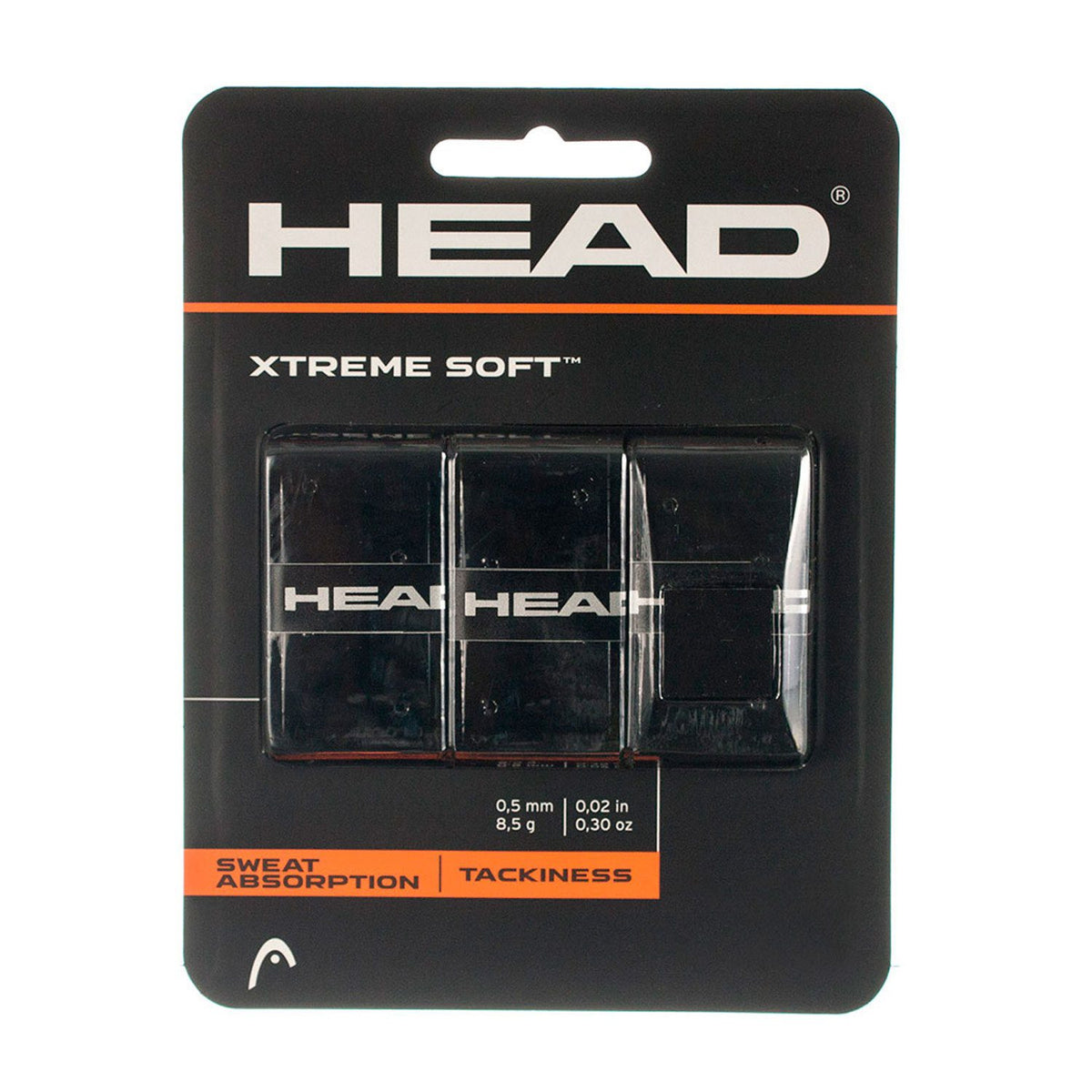 Overgrip Head Negro liso 3-Pack